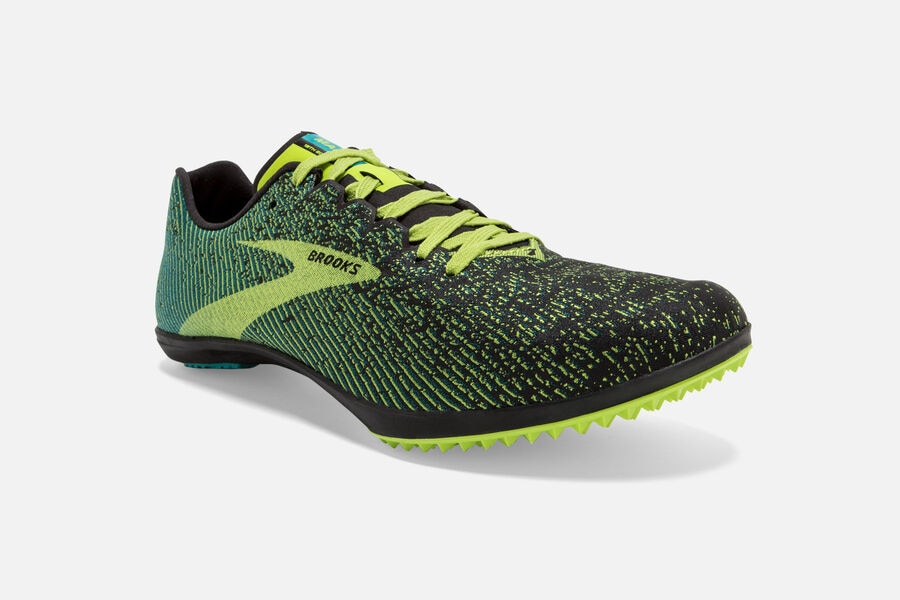 Brooks Israel Mach 19 Spikeless Spikes Shoes Mens - Black/Green - BRY-156397